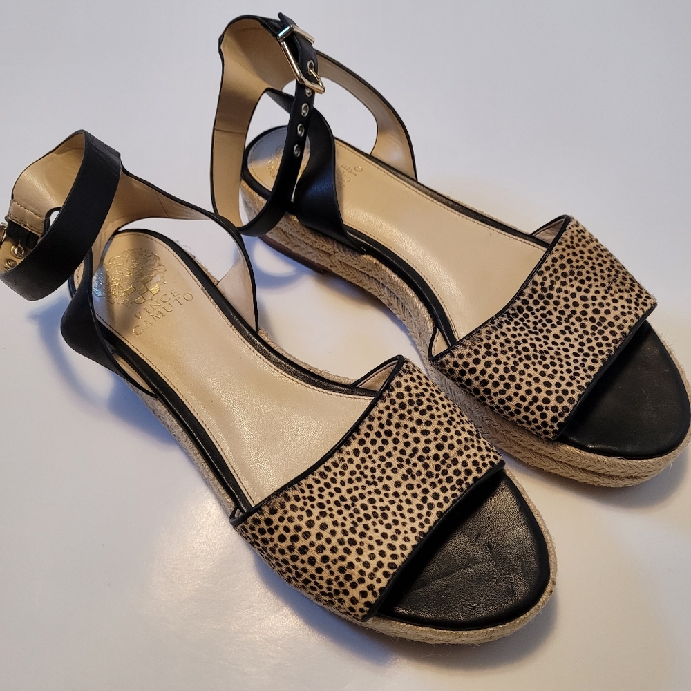 Calf hair rope leather espradrilles sandals